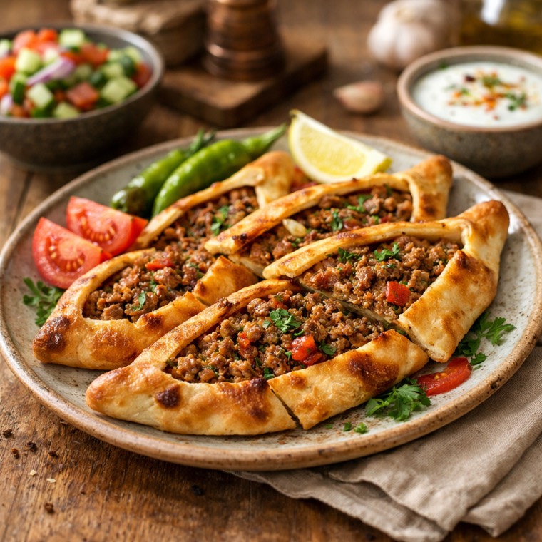 Turk Pidesi (Go'shtli) — Turk taomi